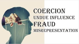 Coercion Undue Influence Fraud Misrepresentation  Indian Contract Act 1872  Law Guru [upl. by Manus981]