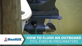 How to Flush an Outboard Engine  BoatUS [upl. by Ailemrac]