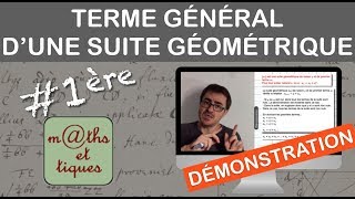 DEMONSTRATION  Terme général dune suite géométrique  Première [upl. by Jarlath]