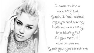 Wrecking Ball Miley Cyrus Lyrics [upl. by Nyrok]