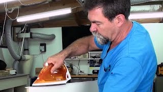 How to apply iron on edge melamine Dave Stanton easy woodworking [upl. by Ibmat]