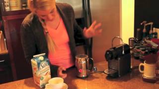 Nespresso Aeroccino Plus Frother Review Frothing Almond Milk [upl. by Novled590]